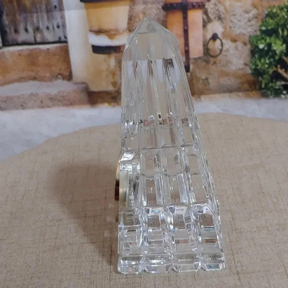 Waterford Crystal Obelisk Pyramid Clock - Picture 5 of 7